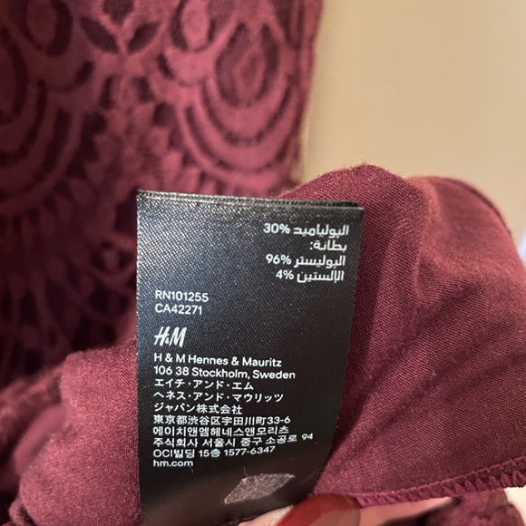 H&M Divided Maroon Lace Dress size 14 - Picture 5 of 6